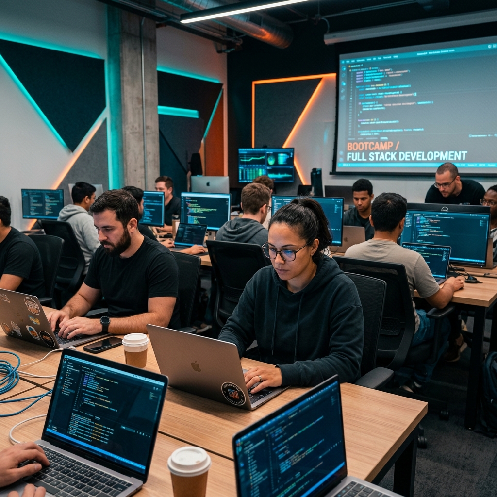 Bootcamp learners coding